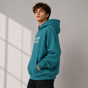 Sweat-shirts personnalisés pour hommes, surdimensionnés, grandes tailles, en molleton de coton épais, sweat-shirts lourds à épaules tombantes personnalisés - Product Image 2