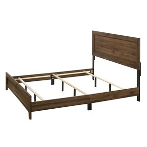 Bellissimo Letto a Pannello Stile Contemporaneo 1 Pezzo Misura King in Finitura Ciliegio Marrone Elegante Arredamento Camera da Letto in Legno - Product Image 3