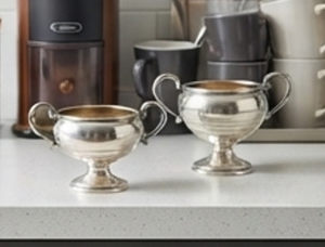 Classic Round <b>Sugar</b> and Creamer Pots Set Metal Smooth Surface Rust Resistant Design Stylish Home Kitchenware Essentials - Product Image 3