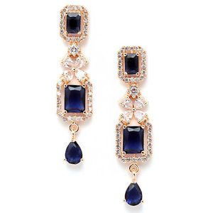 Conjunto de Collar y Pendientes de Latón Chapado en Oro Rosa para Novia India, Joyería de Diseño Geométrico para Mujer, Ideal para Fiestas - Product Image 4