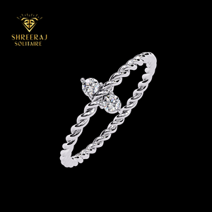Anillo Minimalista de Oro Sólido de 18K con Diamante Natural Trenzado de 0.10 Quilates, Certificado por IGI, para Uso Diario, Regalo de Aniversario de Bodas para Mujer - Product Image 2
