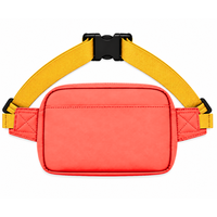 Sac banane personnalisé NSPDK Sorority rouge et or, style décontracté, logo brodé et poche zippée pour vêtements grecs féminins