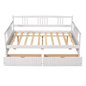 Divano letto matrimoniale in legno bianco con due cassetti (Vecchio SKU LP000058AAK) - Product Image 3