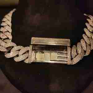 Cadena Cubana Miami Totalmente Cubierta de Diamantes, Chapada en Oro Rosa, Plata de Ley 925, Joyería Hip Hop Moderna Unisex, Regalo - Product Image 5