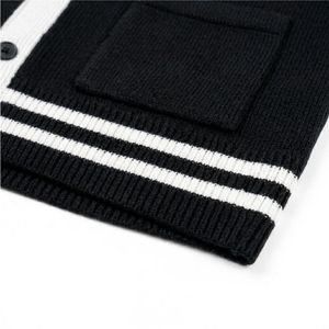 Black <b>Red</b> Knitted <b>Cardigan</b> Crew Neck Casual <b>Cardigan</b> Full Sleeve Button Closure Winter 100% Cotton Knitted Sweater - Product Image 2