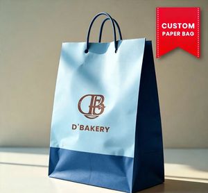 Eco-Friendly Custom Bakery Coated Paper <b>Bags</b> OEM Printed Food Packaging Twisted Handles Self-Folding Custom Size <b>Bread</b> <b>Bags</b> - Product Image 1
