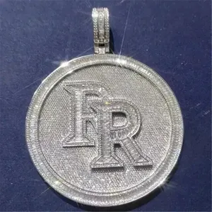 Colgante de Letra Personalizado con Moissanita Real de Corte Redondo de 3.50Ct, Chapado en Oro Blanco de 14K sobre Plata de Ley para Mujer - Product Image 4