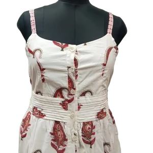 Vestido de algodón con bloque de mano indio, estampado Floral, ropa de fiesta de verano para mujer, estilo bohemio, regalo personalizado - Product Image 1