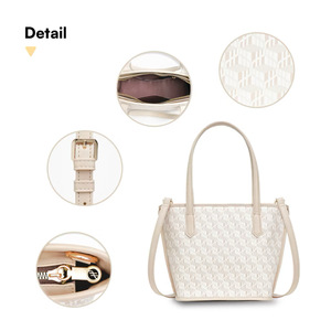 Sac seau pour femme en cuir synthétique haut de gamme entièrement imprimé sur mesure, fermeture éclair, mode de luxe, sans bandoulière, doublure en satin - Pour - Product Image 4