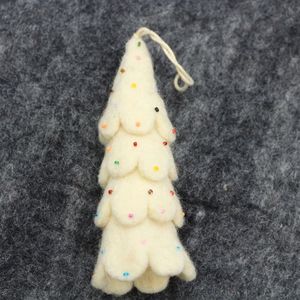 Adorno Navideño de Fieltro con Forma de Árbol de Navidad, Colgante Decorativo de Cera Blanca para Decoración de Fiestas - Product Image 2