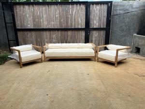 Modern Caira Outdoor <b>Sofa</b> Set Premium Teak Modular Patio Lounge UV-Resistant Garden Poolside Hotel Dining Furniture Minimalist - Product Image 5