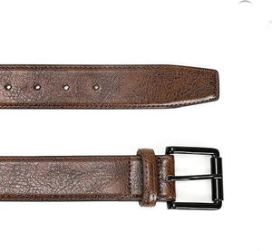 Ceinture décontractée haut de gamme pour homme en cuir de vachette véritable avec boucle carrée en alliage, respirante, motif uni, personnalisable – Collection 2026 - Product Image 3