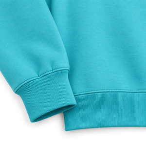 Sudadera de Cuello Redondo Color Turquesa para Hombre, Corte Regular, Tejido Sólido, Manga Larga, Estilo Casual - Product Image 3