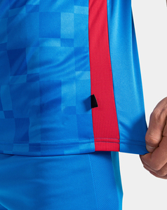 Camiseta de Fútbol de Alto Rendimiento para Hombre, con Estampado Geométrico Azul, Cuello en V, Manga Corta, Absorbe la Humedad, Poliéster, Corte Regular - Product Image 4