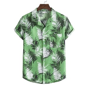 Camisa Hawaiana Personalizada para Hombre con Estampado Tropical, Manga Corta, Abotonada, para Vacaciones de Verano, Proveedor Mayorista OEM - Product Image 1