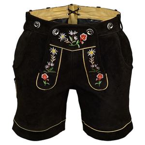 Shorts en Lederhosen pour femmes, taille haute, motif floral brodé, fermeture boutonnée, respirant, style bavarois décontracté - Product Image 3