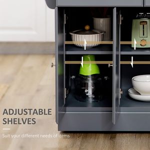 Carrello da Cucina Moderno in Legno di Quercia con Ruote e Cassetti, Grigio Scuro - Product Image 5