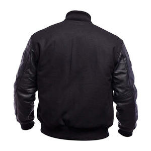 Chaqueta de Béisbol Varsity Clásica con Logotipo Personalizado, Resistente al Viento, para Hombre, Cuerpo de Lana, Mangas de Cuero PU, Estilo Universitario, Moda Urbana - Product Image 2