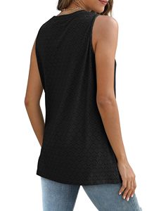 Débardeurs tendance pour femmes, coupe ample à œillets, blouses d'été sans manches, personnalisation OEM en gros - Product Image 2