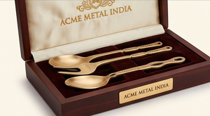 Juego de servidores de ensalada con adornos dorados antiguos, de acero inoxidable, resistente al óxido, ideal para la recepción de invitados y ocasiones festivas. - Product Image 4