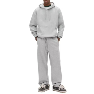 Men Factory Price Customized Color Printed Winter Breathable Hoodie Sweatpants <b>Set</b> Vintage Washed Loungewear Tracksuit Premium - Product Image 1