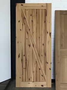 Wooden Barn Door Solid Wood Farmhouse Style Finished Interior Side Opening Door - Product Image 1