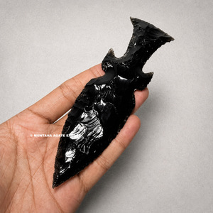 Sculpture de couteau en obsidienne noire, artisanale, forme libre, objet de collection, artisanat en pierres précieuses, qualité supérieure, 6 pouces - Product Image 3