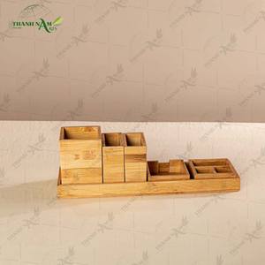 Juego de Accesorios de Baño de Bambú Prensado, Almacenamiento Ecológico de Lujo para Baños Modernos - Product Image 4