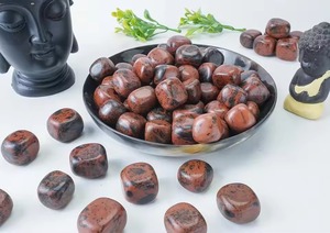 หินออบซิเดียนมะฮอกกานีขัดเงาขนาด 18-25 มม. สำหรับตกแต่งบ้าน งานฝีมือเสริมฮวงจุ้ย - Product Image 2