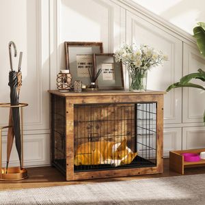 <b>Small</b>/Medium Dog Crate Furniture with <b>Cushion</b> and Double Doors Pet Houses & Furniture - Product Image 3