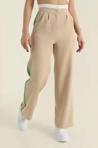 Pantalon cargo décontracté à taille haute avec poches latérales à rabat, pantalon de jogging pour femme, idéal pour l'entraînement et la course à pied - Product Image 2