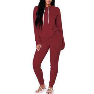 Ensemble de survêtement chaud pour femme, automne-hiver, épais, 2 pièces, pantalon de jogging et sweat à capuche, coupe ample - Product Image 6
