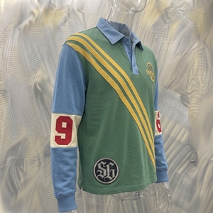 Maillot de baseball rayé à manches longues Snowgrace avec logo brodé, col rabattu, coupe classique, vêtements unisexes - Product Image 2