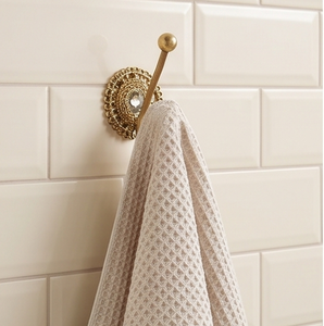 Artisanal Vintage Gold Plated Wall <b>Hook</b> With Ornate Base Self-Adhesive Design Heritage Style Home Accent For Clothing Storage - Product Image 3