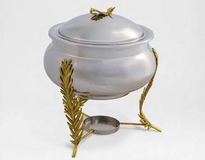 Chauffe-Plats Moderne en Acier Inoxydable avec Couvercle Design – Plat de Présentation de Luxe pour Hôtels et Buffets de Banquets au Moyen-Orient - Product Image 4