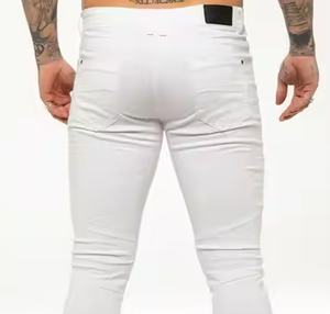 Wholesale High Quality Cotton Denim Streetwear <b>Pants</b> Slim Fit Straight Moustache Effect - Product Image 5