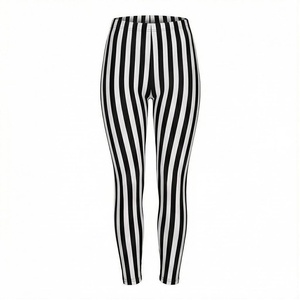 Leggings longs à taille haute rayés, imprimé numérique, en Spandex et Polyester, extensibles dans les quatre sens, taille élastique, pour femme, tenue de yoga - Product Image 2