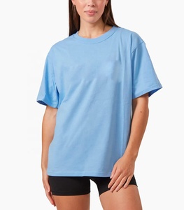 Camisetas de algodón de alta calidad al por mayor para mujer, camiseta de peso pesado de 250g, Camiseta de algodón de gran tamaño Premium, camisetas lisas - Product Image 1