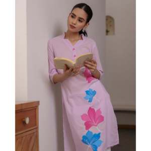 Ensemble Kurta Décontracté Florence Printemps/Été Respirant avec Haut Kurta Long Toutes Tailles Style et Design 100% Coton Léger - Product Image 4