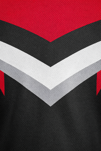 Men's <b>Red</b> Black <b>Striped</b> Ice Hockey Jersey Three Quarter Sleeve Moisture Wicking Mesh V-Neck Custom Sublimated Apparel - Product Image 4