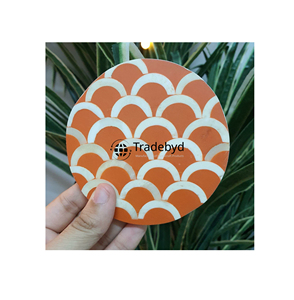 Posavasos de Lujo con Incrustaciones de Hueso, Cuadrado de 4x4 Pulgadas, Hecho a Mano, Decorativo Premium para Café, en Varios Colores, por Tradebyd - Product Image 1