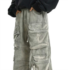 Pantalones Cargo Anchos de Mezclilla Vintage con Múltiples Bolsillos, Calidad Premium, Nueva Llegada 2026, Servicio OEM Personalizado - Product Image 6