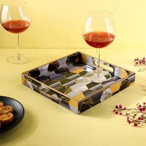 ถาดเสิร์ฟไม้ทำมือ ดีไซน์สวยงาม ตกแต่งบ้าน ตกแต่งโต๊ะ ถาดเสิร์ฟใช้งานได้ยาวนาน - Product Image 1