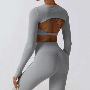 New Yoga Set Women 3 Piece Fitness Sportswear Long Sleeve Zip up Tops High Waist Gym Legging <b>Workout</b> Outfit with <b>jacket</b> - Product Image 3