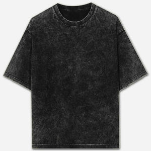 T-shirt personnalisé sérigraphié délavé à l'acide, style streetwear, en jersey 100% coton, coupe épaules tombantes, séchage rapide, pour la vente en gros - Product Image 2