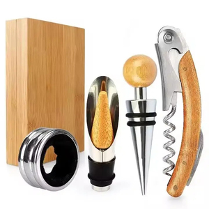 Abridor de Vino Ecológico de Bambú y Acero Inoxidable, Estuche Rectangular con Tapa Abatible y Separador para Cocina y Hogar - Product Image 1