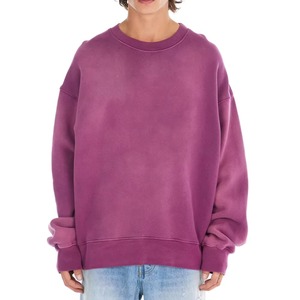 เสื้อสเวตเชิ้ตผ้าฟลีซสีม่วงทรงโอเวอร์ไซส์ คอกลม สีพื้น ทรงปกติ ใส่ได้ทั้งชายและหญิง เหมาะสำหรับฤดูใบไม้ร่วง แขนยาว สไตล์ลำลอง - Product Image 1