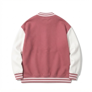 <b>Men's</b> Casual <b>Baseball</b> Bomber Varsity <b>Jacket</b> Two Tone Contrast Sleeve Outerwear Ribbed Knit Trim Snap Closure Waterproof - Product Image 4