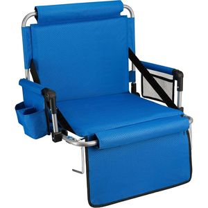 Siège de stade pliable rembourré avec dossier, accoudoirs, porte-gobelet et poches - Product Image 1