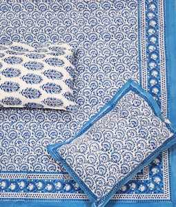 Handmade Indigo Blue Block Print Bedsheet | Premium Cotton King Size Bed Cover | Aesthetic Jaipuri Bedding Set Manufacturer - Product Image 4